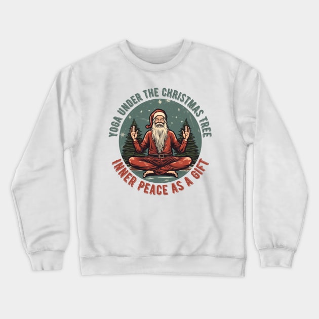 Yoga Under the Christmas Tree: Inner Peace as a Gift Christmas Yoga Crewneck Sweatshirt by OscarVanHendrix